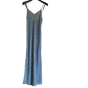 La‎ Senza nightgown blue floral spaghetti straps size small sheer